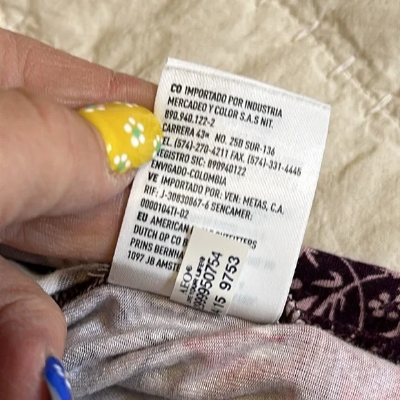 American Eagle, outfitters size, small romper, floral, print, mauve, pur… - Picture 12 of 13